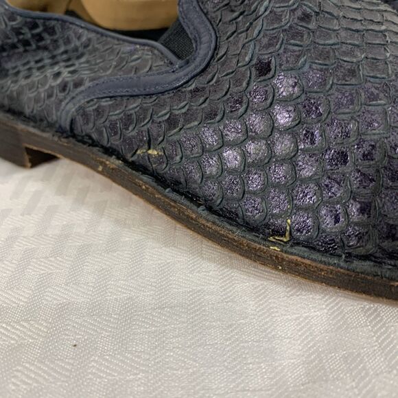 Trask Ali Loafers Flats Navy Snake Skin Womens 9 - Picture 7 of 7